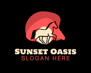 Sunset Horse Rodeo logo design