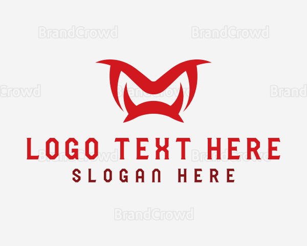 Red Fangs Letter M Logo
