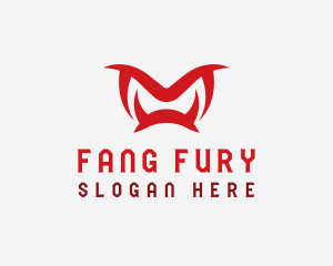 Fangs - Red Fangs Letter M logo design