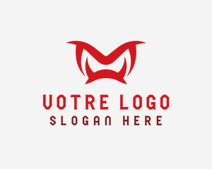 Villain - Red Fangs Letter M logo design