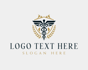 Health Center - Health Medical Caduceus logo design