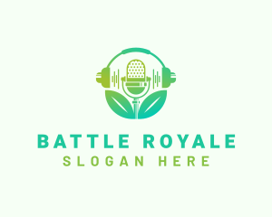 Radio - Mic Podcast Gardening logo design