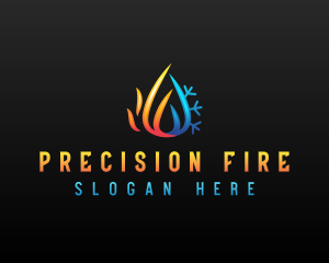 Fire Ice HVAC logo design