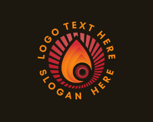Heating - Fire Light Rays logo design