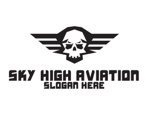 Aviation - Skull Wings Aviation logo design