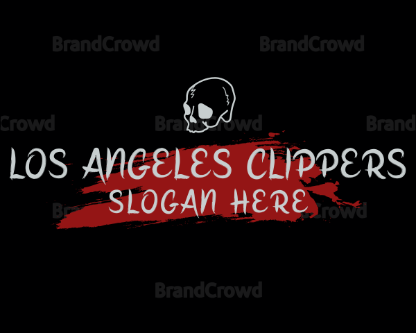 Skull Red Splash Wordmark Logo