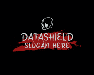 Skull Red Splash Wordmark Logo