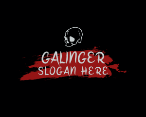 Gothic - Skull Red Splash Wordmark logo design