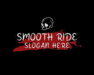 Skull Red Splash Wordmark logo design