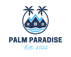 Palm Tree Beach Resort logo design