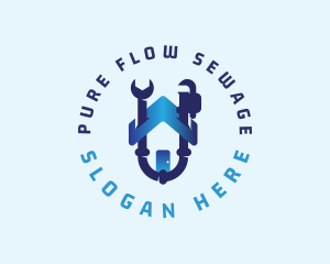 Sewage - Pipeline Plumbing Tools logo design