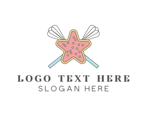 Sugar Cookie - Star Cookie Whisk logo design