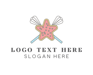 Sugar - Star Cookie Whisk logo design