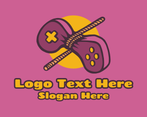Mobile Gaming - Game Controller Rope logo design