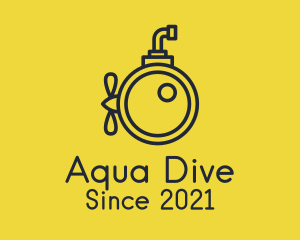 Diver - Underwater Submarine Camera logo design