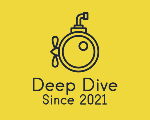 Underwater Submarine Camera logo design