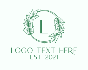 Green Wreath Letter  logo design