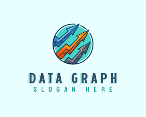 Analytics Arrow Graph logo design