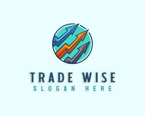 Trader - Analytics Arrow Graph logo design