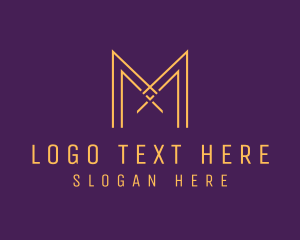 Consulting - Gold Luxury Letter M logo design