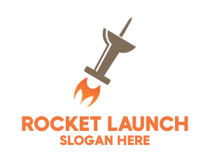 Rocket - Push Pin Rocket logo design