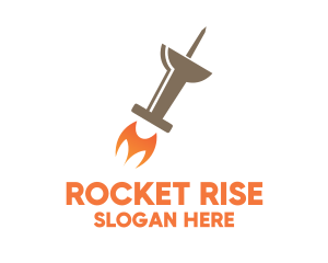 Launch - Push Pin Rocket logo design