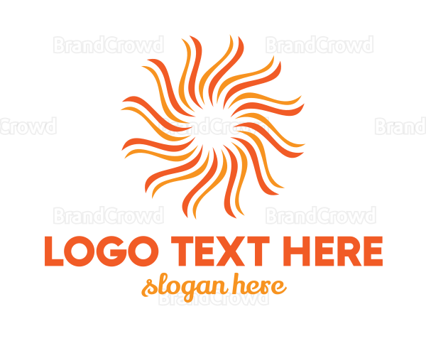 Orange Flower Sun Logo