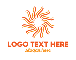 Garden - Orange Flower Sun logo design