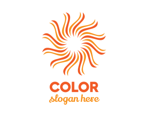 Yoga - Orange Flower Sun logo design