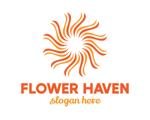 Orange Flower Sun logo design