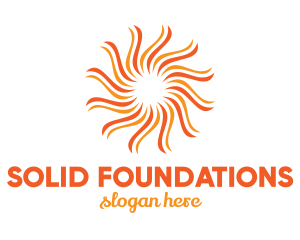 Botanist - Orange Flower Sun logo design