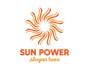 Orange Flower Sun logo design