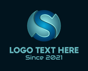 Futuristic - 3d Letter S Circle logo design