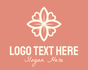 White - Floral Heart Decoration logo design