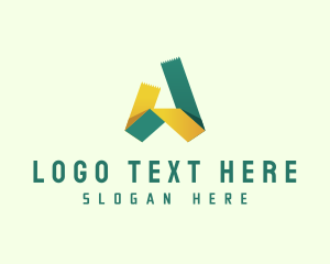 Paper - Tape Fold Letter A logo design