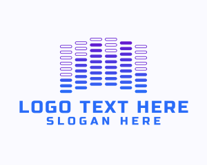 Song - Blue Music Equalizer logo design