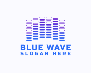 Blue Music Equalizer  logo design