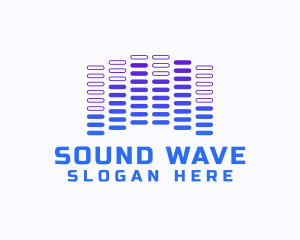 Volume - Blue Music Equalizer logo design