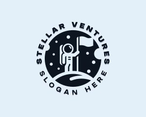 Astronaut - Flag Astronaut Coaching logo design