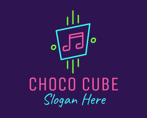 Sign - Neon Musical Notes logo design