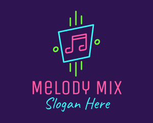 Album - Neon Musical Notes logo design