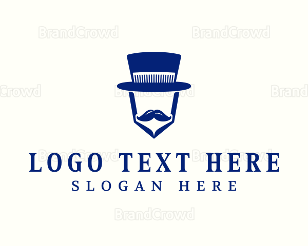 Gentleman Mustache Groomer Logo