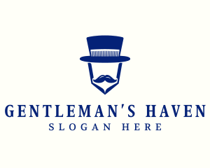 Gentleman Mustache Groomer logo design