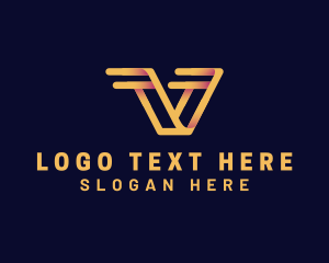 Letter V - Wings Express Logistics Courier logo design