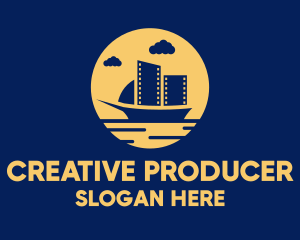 Producer - Boat Filmstrip Video logo design