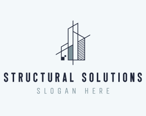 Blueprint Architecture Structure logo design