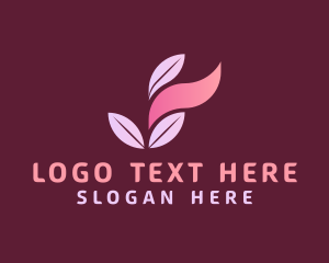 Massage - Pink Wellness Leaf Letter J logo design