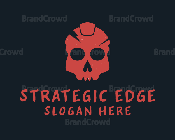 Red Grunge Skull Logo