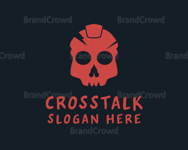 Red Grunge Skull Logo