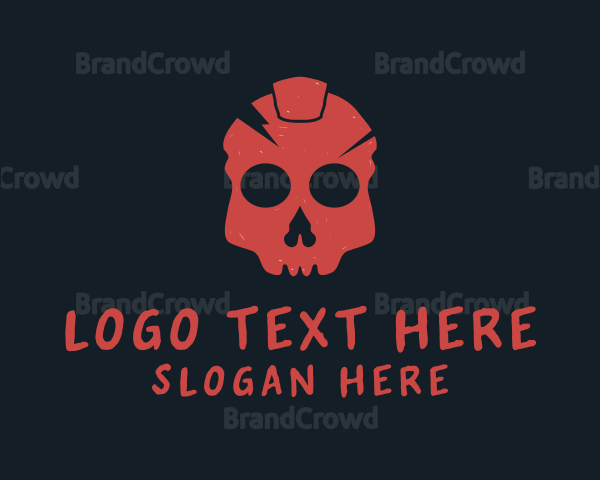 Red Grunge Skull Logo